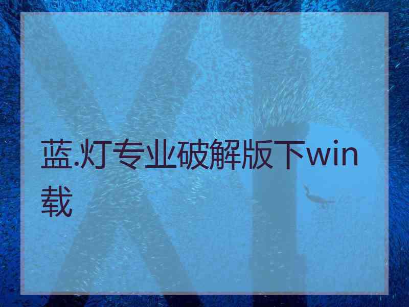 蓝.灯专业破解版下win载